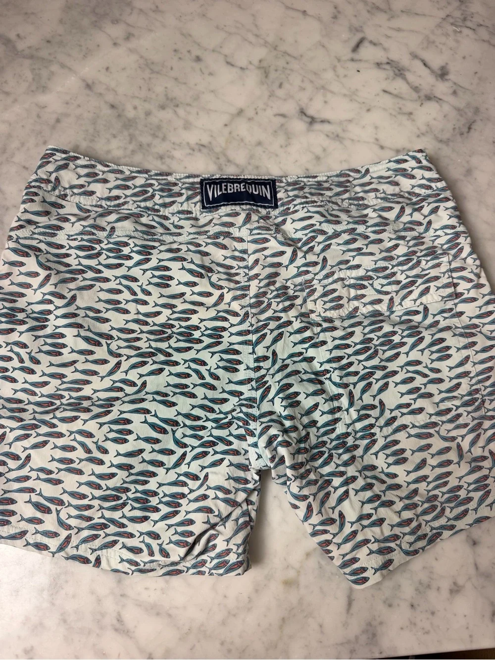 Vilebrequin Men’s Light Blue Fish-Print Hybrid Shorts